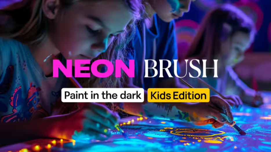 Neon Brush Kids - Paint in The Dark Kids Edition